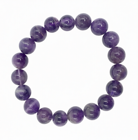 Amethyst 10mm Beaded Bracelet