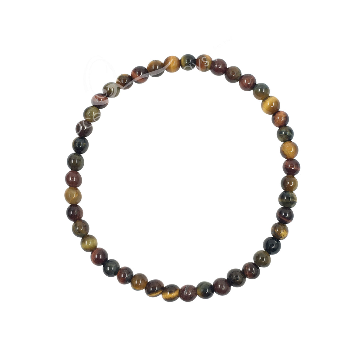 Tri Tiger Eye 4mm Round Beaded Bracelets