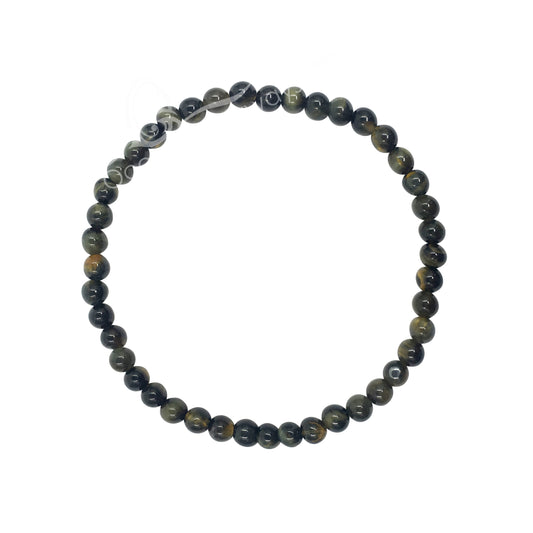 Blue Tiger Eye 4mm Round Beaded Bracelets