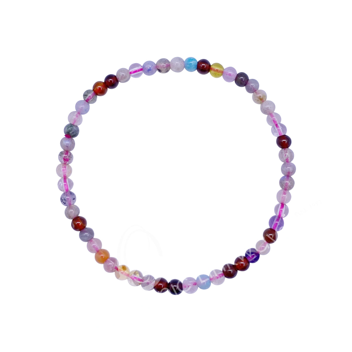 Multi Mixed Stones 4mm Round Beaded Bracelets