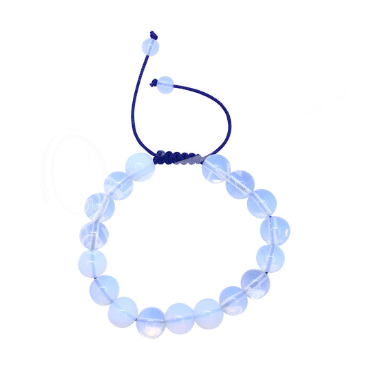 Opalite Adjustable Pull String 10mm Beaded Bracelet