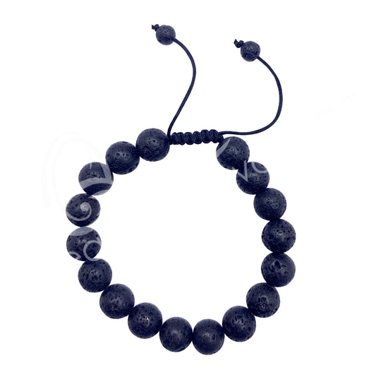 Lavastone Adjustable Pull String 10mm Beaded Bracelet