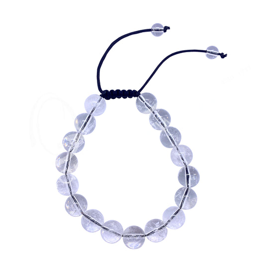 Clear Quartz 10mm Adjustable Beaded Bracelet