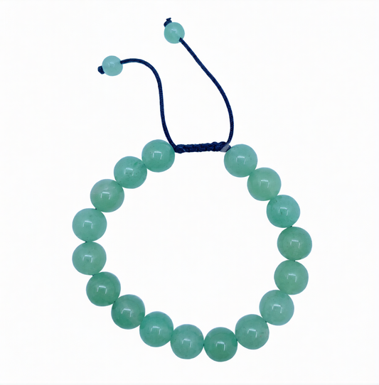 Green Aventurine Adjustable Pull String 10mm Beaded Bracelet