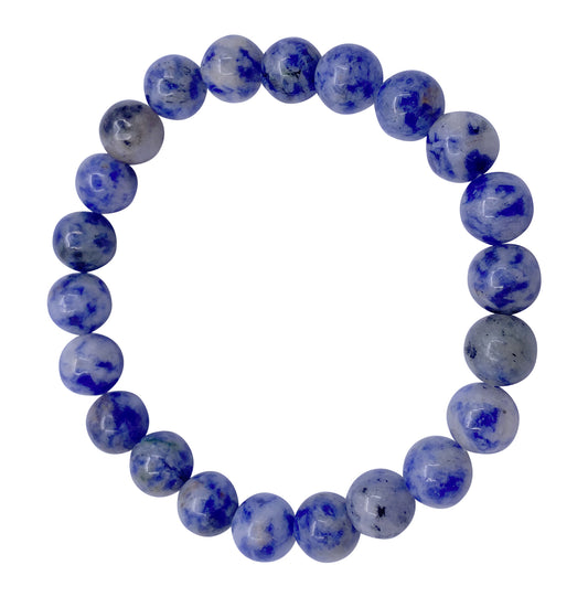 Blue Spot Jasper 8MM Round Beaded Bracelet