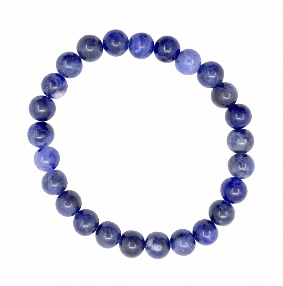 Sodalite 8mm Round Beaded Bracelet - 8-8.5" BIG Wrist at Namaste Bookshop near Union Square, NYC