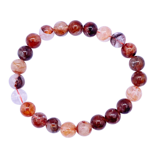 Himalayan Fire Quartz 8MM Round Beaded Bracelet