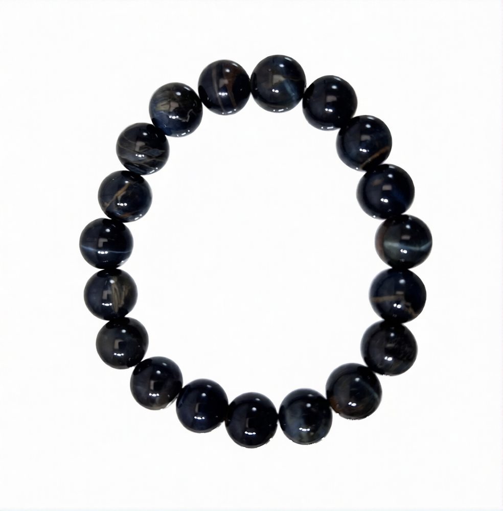 Blue Tiger Eye 10MM Round Beaded Bracelets