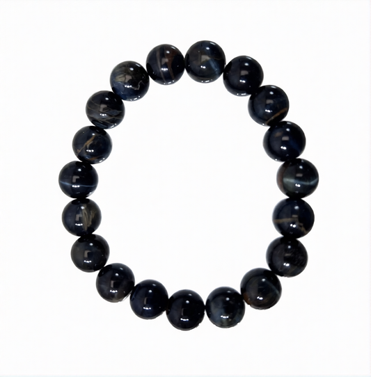 Blue Tiger Eye 10mm Round Beaded Bracelets