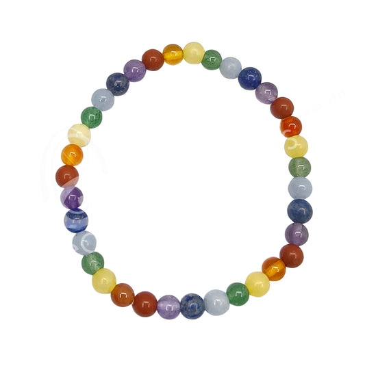 7 Chakra Stone 4MM Kids Size 6-6.3" Round Beaded Bracelets