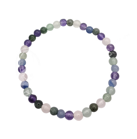 Mixed Stones 4mm Kids Size 6-6.3" Round Beaded Bracelets
