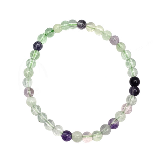 Fluorite 4mm Kids Size 6-6.3" Round Beaded Bracelets