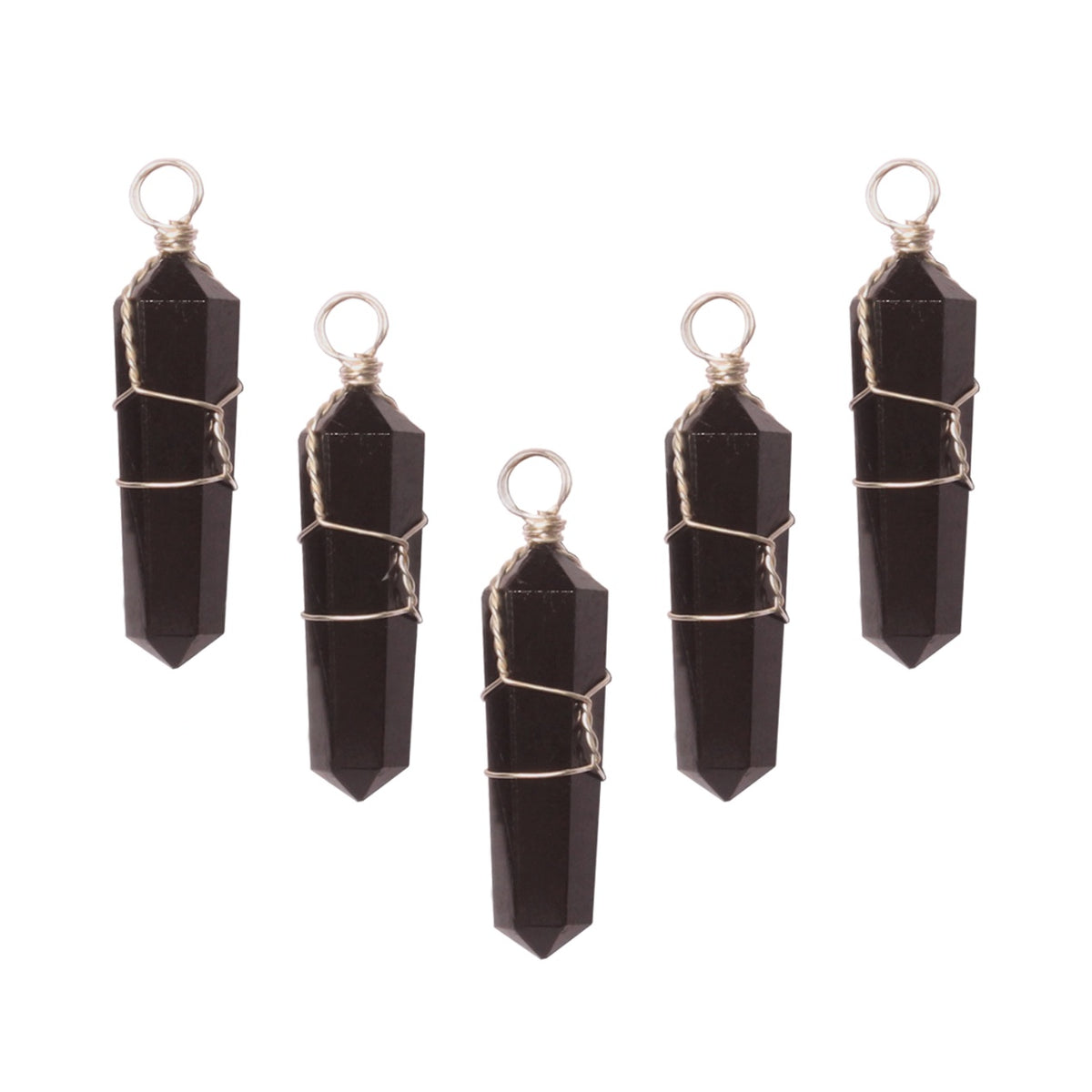 Black Tourmaline Wire Wrapped D/T Point Pendant