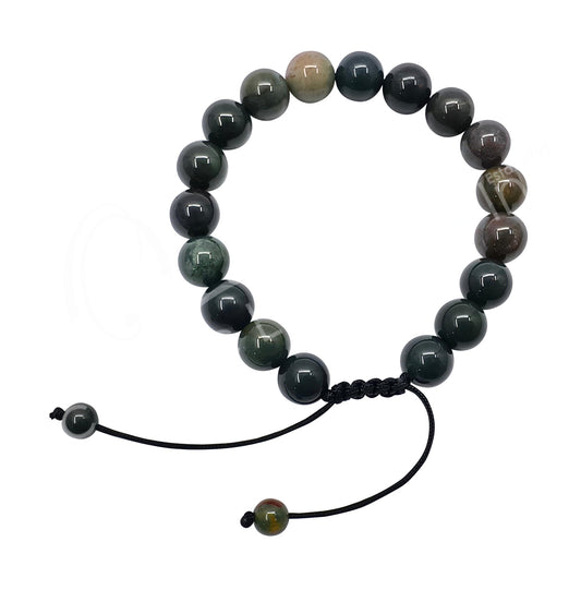 Bloodstone 10mm Adjustable Beaded Bracelet