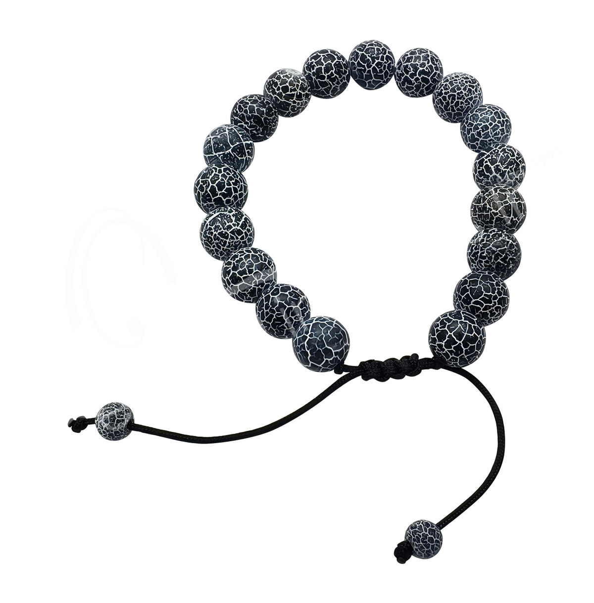 Windy Erosion Agate 10mm Adjustable Beaded Bracelet
