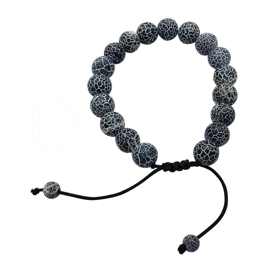 Windy Erosion Agate 10mm Adjustable Beaded Bracelet