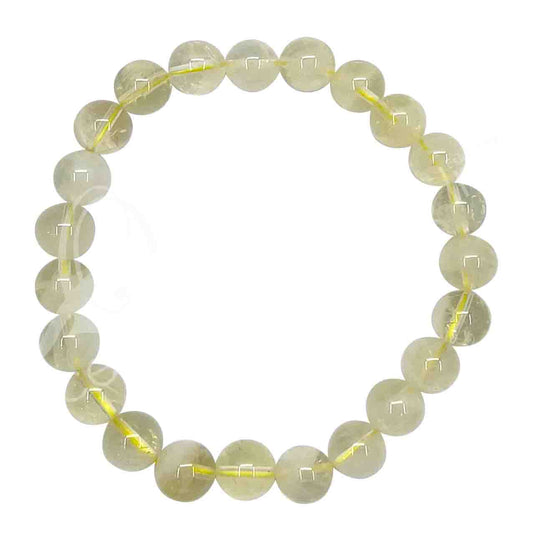 Lemon Quartz 8MM Round Beaded Bracelet