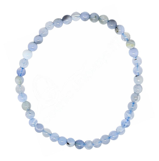 Blue Lace Agate 4mm Round Beaded Bracelets