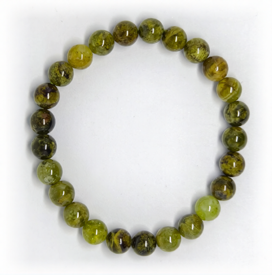 Tsavorite Green Garnet 8MM Round Beaded Crystal Bracelet