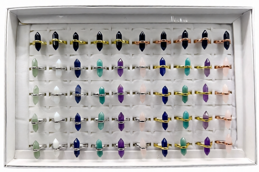 Double Terminated Adjustable Gemstone Rings