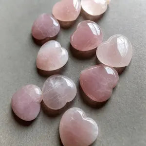 Rose Quartz Heart With Side Hole - 30MM
