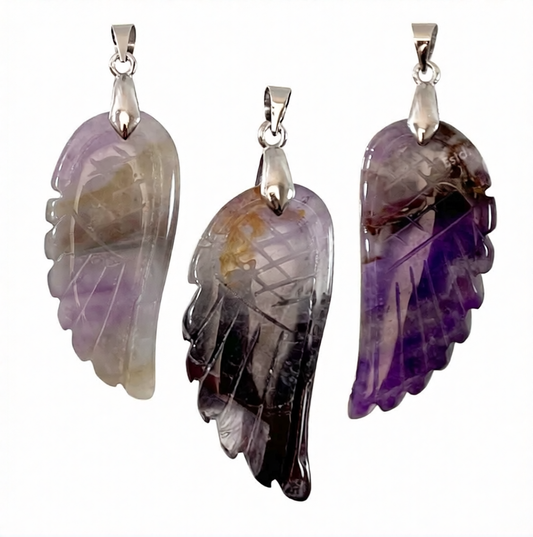 Amethyst Carved Wing Pendant