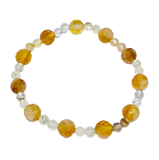 FACETED CITRINE & TOPAZ 8MM 7.15-7.25″ - BRACELET