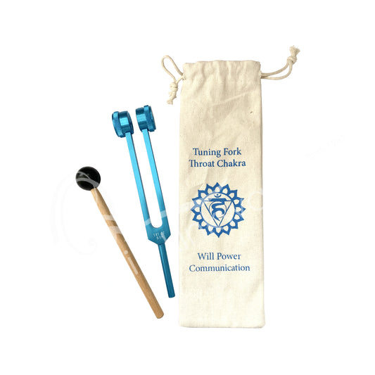 Throat Chakra Tuned Weighted Blue Tuning Fork