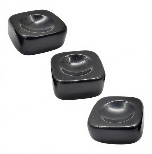 Black Obsidian Sphere Stand Square 1"