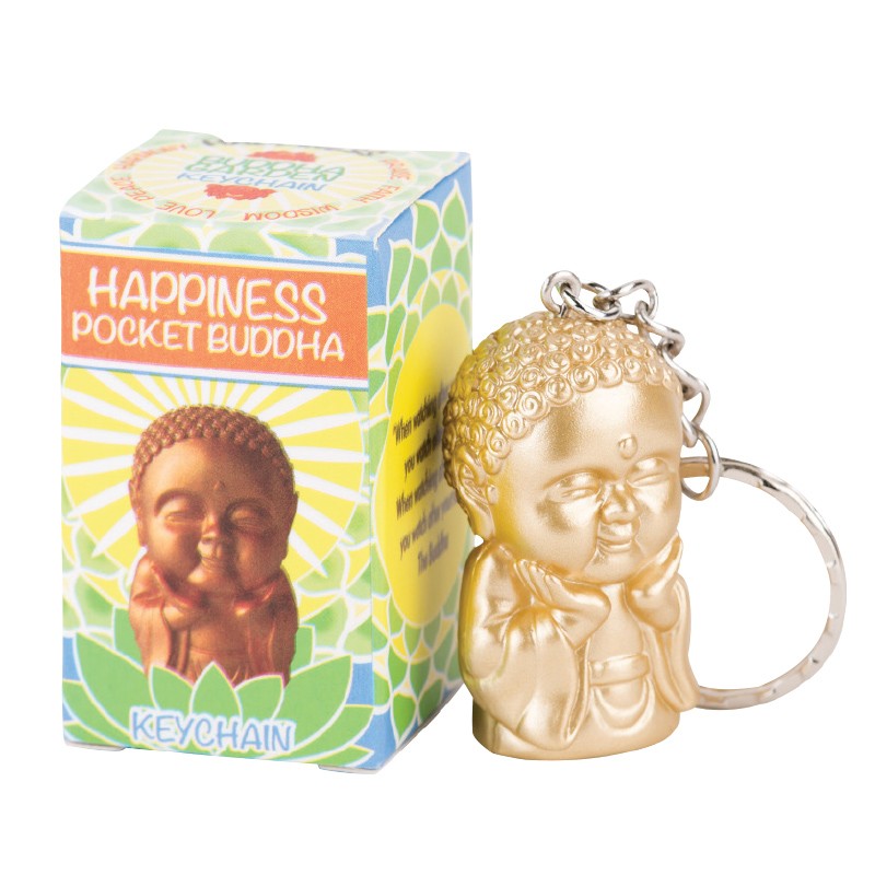 HAPPINESS BUDDHA POCKET KEYCHAIN