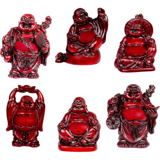 Buddha Redstone Polyresin Feng Shui Figurines 2-inch