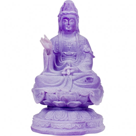Kwan Yin Purple Frosted Acrylic Statue