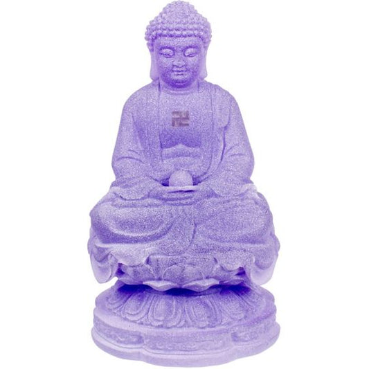 Meditating Buddha Purple Frosted Acrylic Feng Shui Figurines