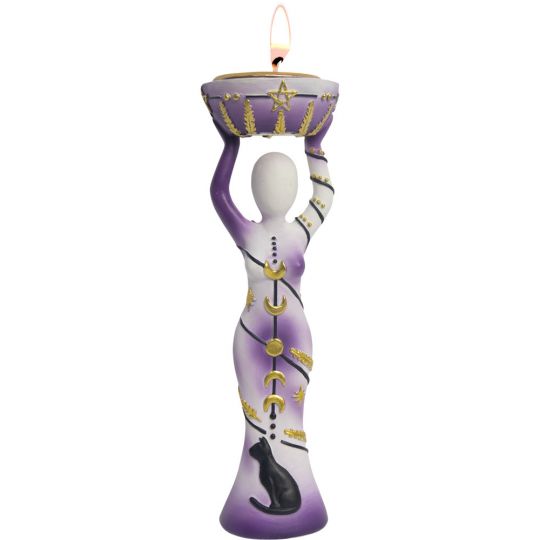 Moon Goddess Polyresin T-Light Candle Holder