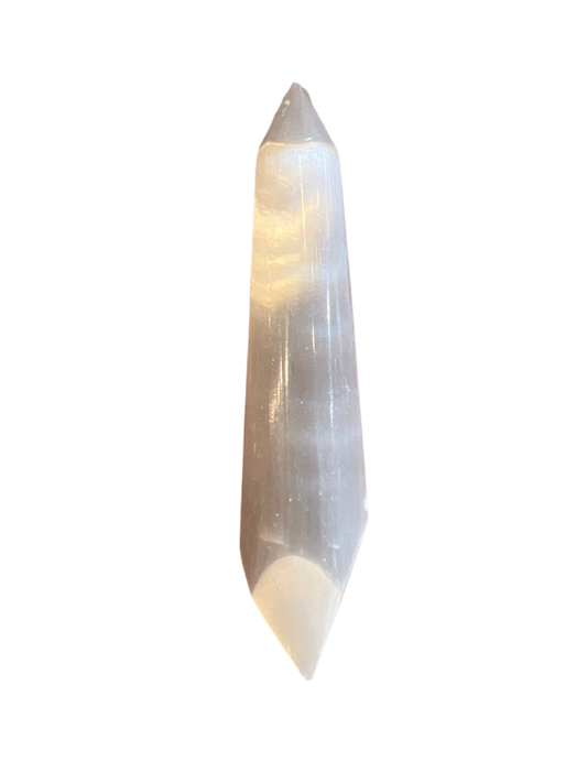 Selenite Double Terminated Crystal Point - Tumbled