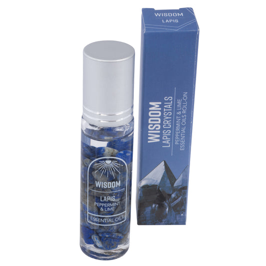 Wisdom Gemstone Roll On Essential Oil With Lapis lazuli, Peppermint, Lime