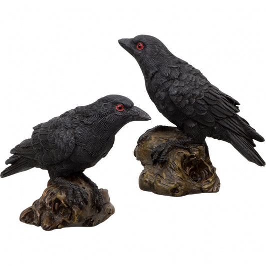 Black Raven Figurine Resin Statue 2x2.5"