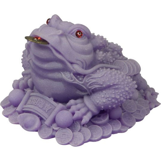 Money Toad Purple Frosted Acrylic Feng Shui Figurine