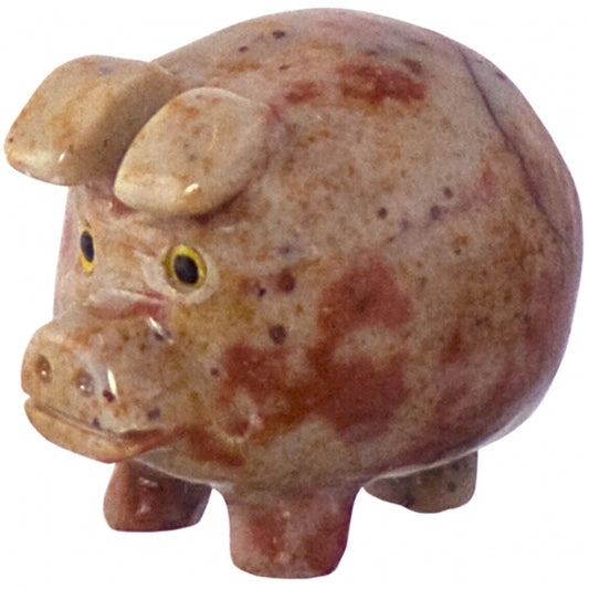 Lucky Pig Dolomite Spirit Animal 1.25-inch - Peru