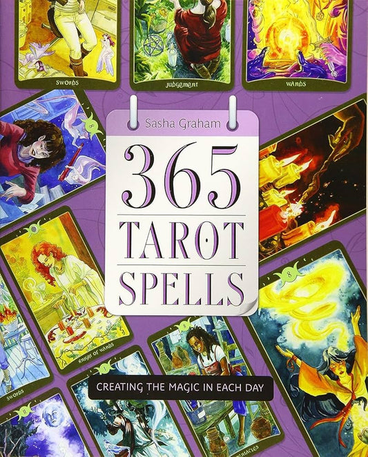365 Tarot Spells by Sasha Graham – a comprehensive guide offering daily tarot-inspired spells for love, career, health, and personal growth, featuring rituals, affirmations, and card layouts.
