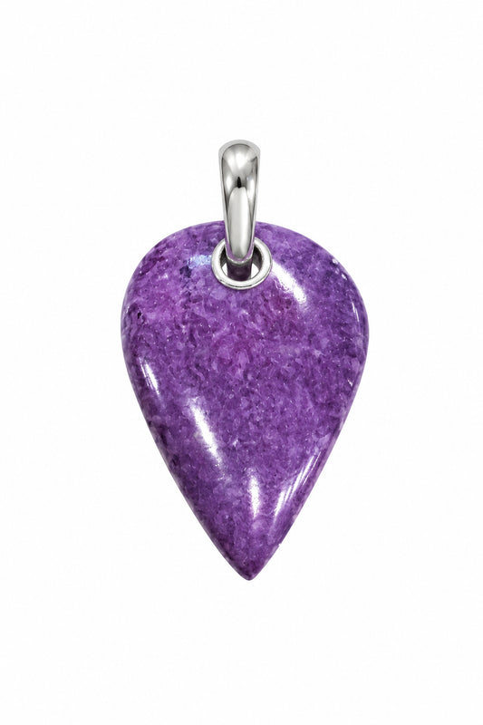 Stichtite Polsihed Slab Drilled Bail Sterling Silver Pendant