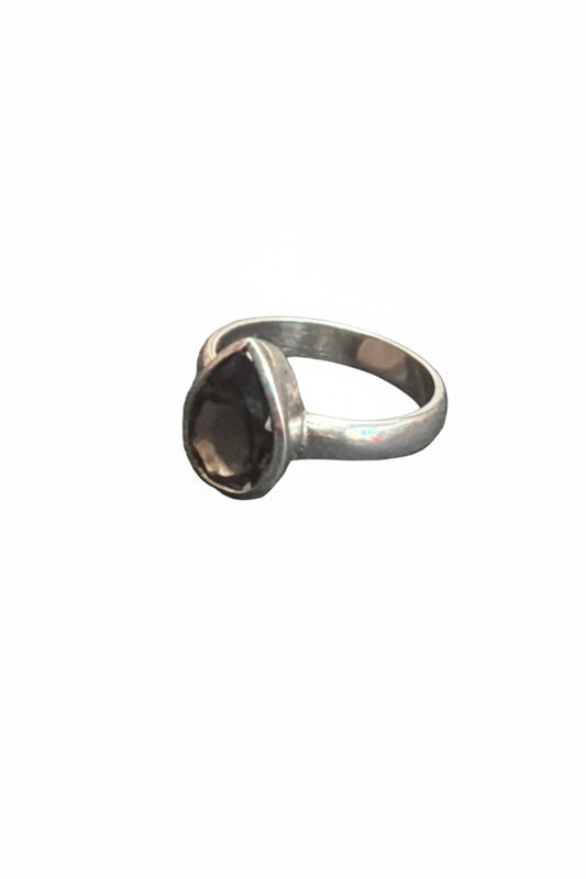 Smoky Quartz .925 Silver Ring Size 6
