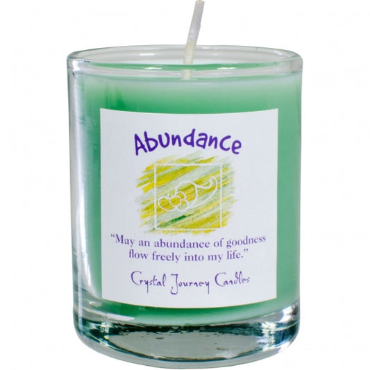 Abundance Soy Herbal Filled Votive Candle in Glass Holder