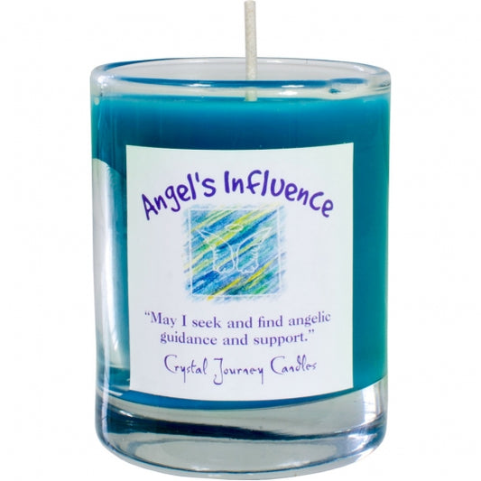 Angel's Influence Soy Herbal Filled Votive Candle in Glass Holder