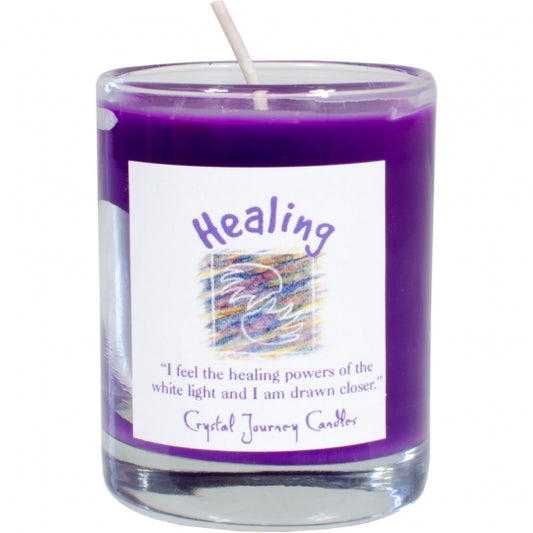 Healing Soy Herbal Filled Votive Candle in Glass Holder
