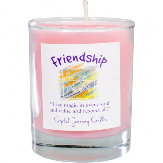 Friendship Soy Herbal Filled Votive Candle in Glass Holder