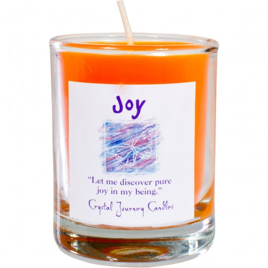 Joy Soy Herbal Filled Votive Candle in Glass Holder