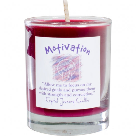 Motivation Soy Herbal Filled Votive Candle in Glass Holder