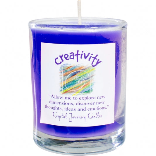 Creativity Soy Herbal Filled Votive Candle in Glass Holder