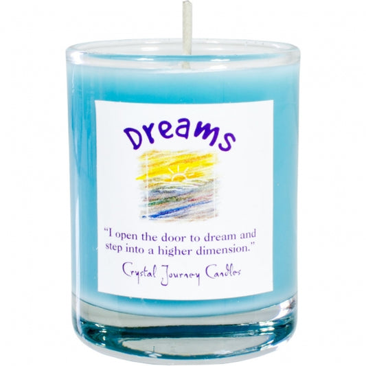 Dreams Soy Herbal Filled Votive Candle In Glass Holder